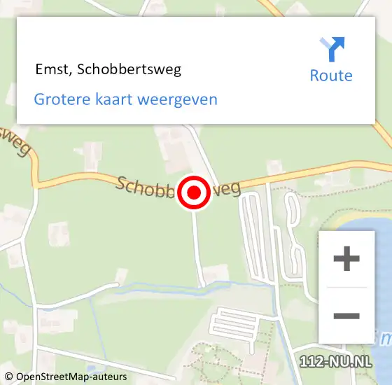 Locatie op kaart van de 112 melding:  Emst, Schobbertsweg op 29 maart 2014 20:56