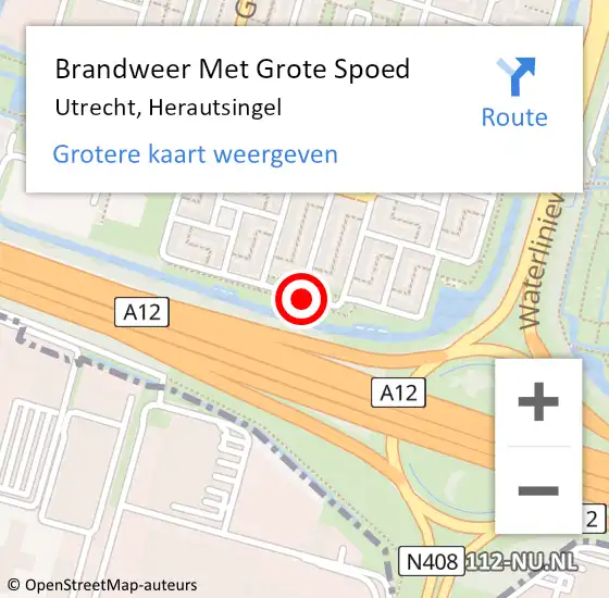 Locatie op kaart van de 112 melding: Brandweer Met Grote Spoed Naar Utrecht, Herautsingel op 19 april 2019 18:37