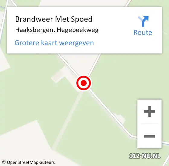 Locatie op kaart van de 112 melding: Brandweer Met Spoed Naar Haaksbergen, Hegebeekweg op 19 april 2019 18:51