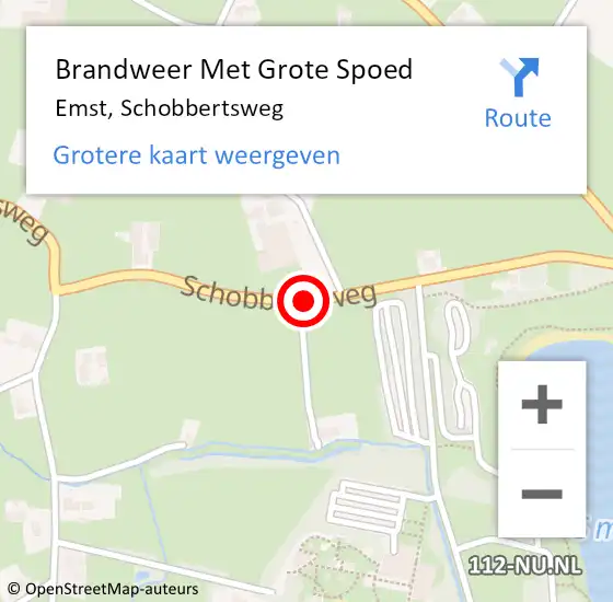 Locatie op kaart van de 112 melding: Brandweer Met Grote Spoed Naar Emst, Schobbertsweg op 29 maart 2014 21:03