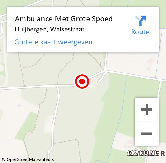 Locatie op kaart van de 112 melding: Ambulance Met Grote Spoed Naar Huijbergen, Walsestraat op 19 april 2019 20:22