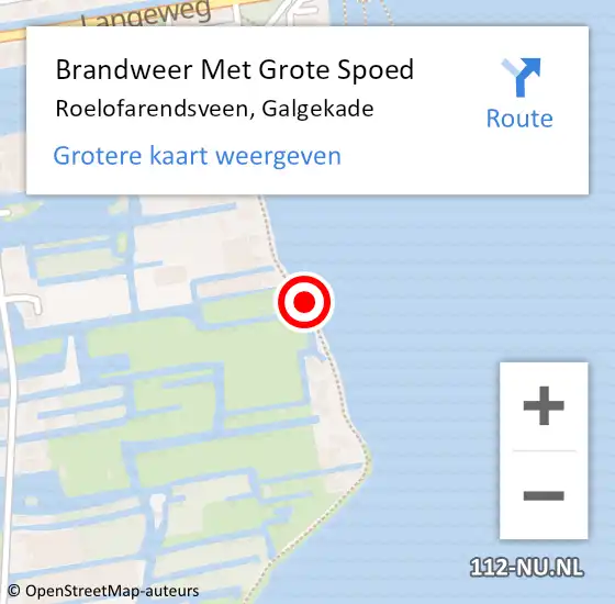 Locatie op kaart van de 112 melding: Brandweer Met Grote Spoed Naar Roelofarendsveen, Galgekade op 29 maart 2014 21:14