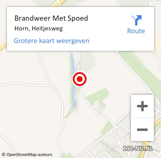 Locatie op kaart van de 112 melding: Brandweer Met Spoed Naar Horn, Heitjesweg op 19 april 2019 21:29