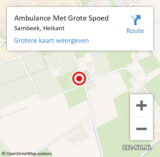 Locatie op kaart van de 112 melding: Ambulance Met Grote Spoed Naar Sambeek, Heikant op 27 september 2013 01:57