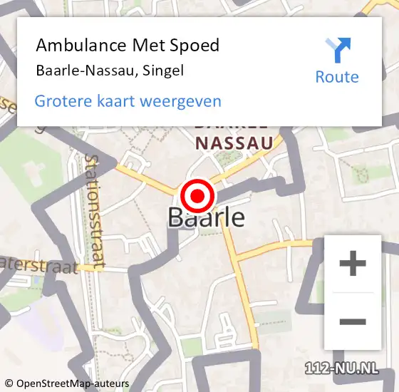 Locatie op kaart van de 112 melding: Ambulance Met Spoed Naar Baarle-Nassau, Singel op 20 april 2019 02:15