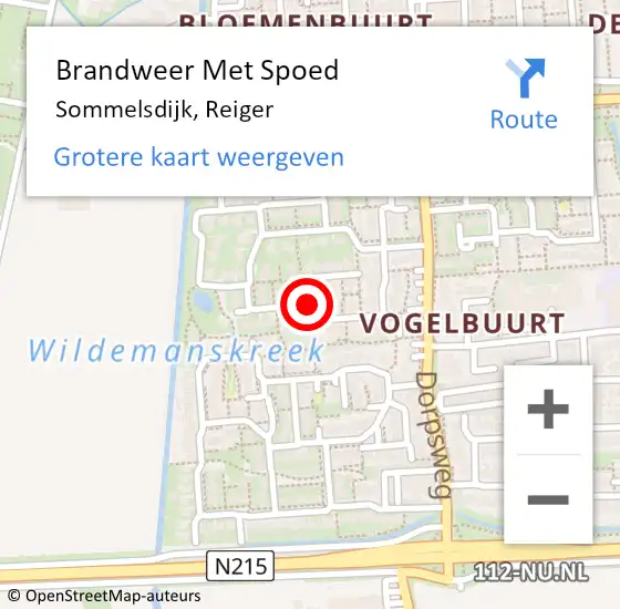 Locatie op kaart van de 112 melding: Brandweer Met Spoed Naar Sommelsdijk, Reiger op 20 april 2019 07:36