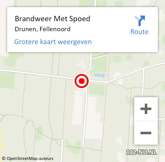 Locatie op kaart van de 112 melding: Brandweer Met Spoed Naar Drunen, Fellenoord op 20 april 2019 08:37