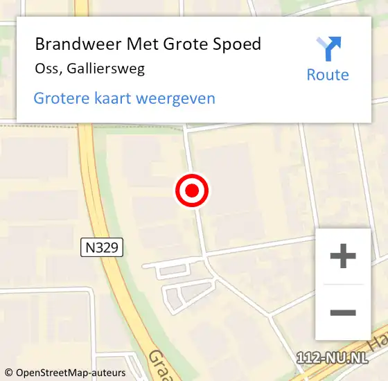 Locatie op kaart van de 112 melding: Brandweer Met Grote Spoed Naar Oss, Galliersweg op 20 april 2019 09:15