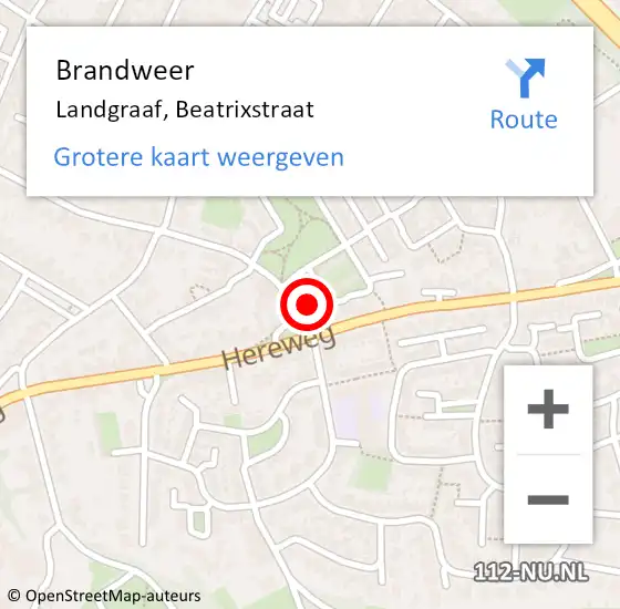 Locatie op kaart van de 112 melding: Brandweer Landgraaf, Beatrixstraat op 29 maart 2014 22:18