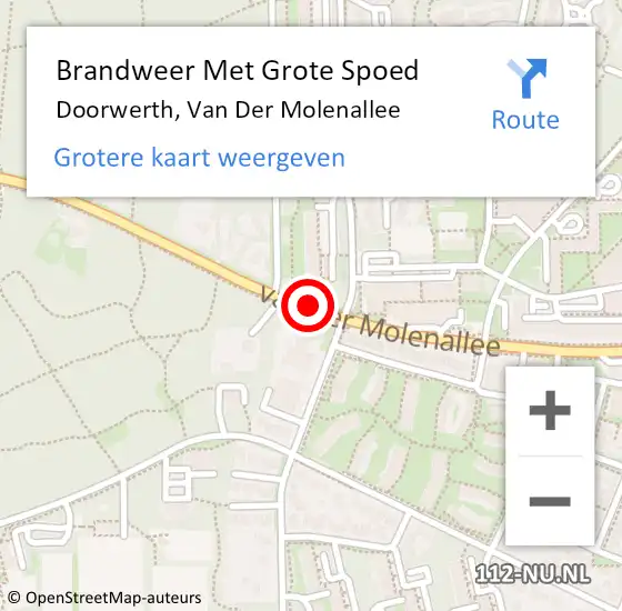 Locatie op kaart van de 112 melding: Brandweer Met Grote Spoed Naar Doorwerth, Van Der Molenallee op 20 april 2019 10:47