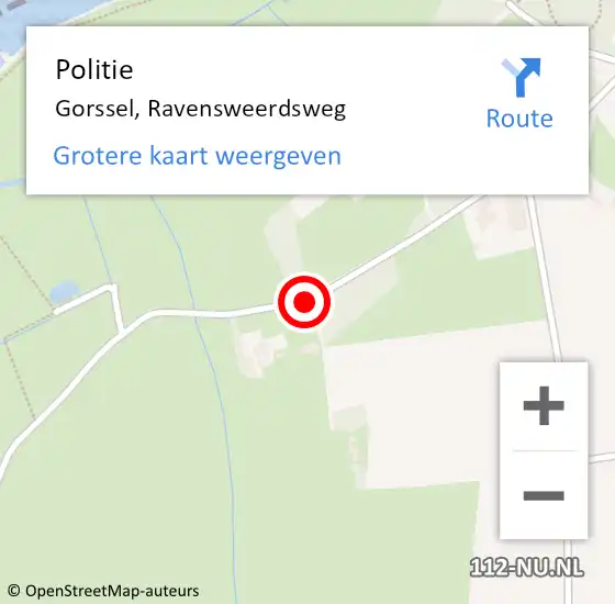 Locatie op kaart van de 112 melding: Politie Gorssel, Ravensweerdsweg op 20 april 2019 11:10