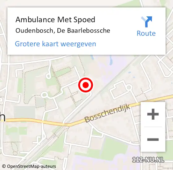 Locatie op kaart van de 112 melding: Ambulance Met Spoed Naar Oudenbosch, De Baarlebossche op 20 april 2019 11:12