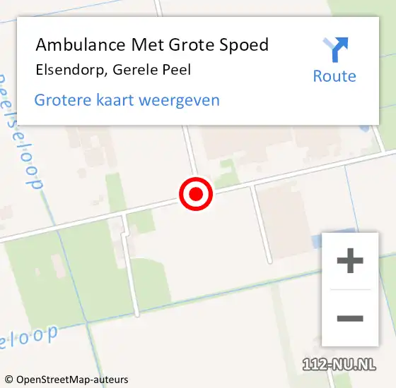 Locatie op kaart van de 112 melding: Ambulance Met Grote Spoed Naar Elsendorp, Gerele Peel op 20 april 2019 11:22