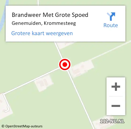 Locatie op kaart van de 112 melding: Brandweer Met Grote Spoed Naar Genemuiden, Krommesteeg op 20 april 2019 11:25