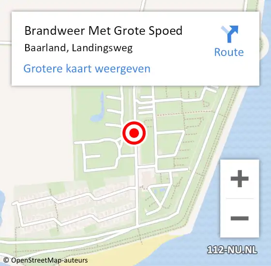 Locatie op kaart van de 112 melding: Brandweer Met Grote Spoed Naar Baarland, Landingsweg op 20 april 2019 12:32