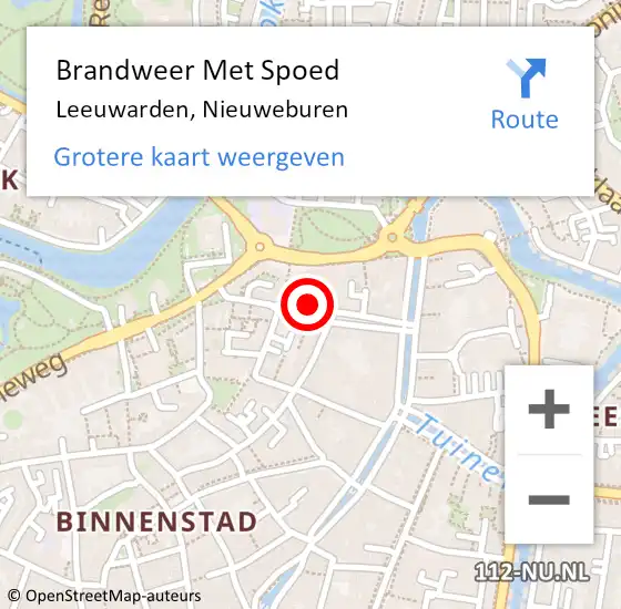 Locatie op kaart van de 112 melding: Brandweer Met Spoed Naar Leeuwarden, Nieuweburen op 20 april 2019 12:54