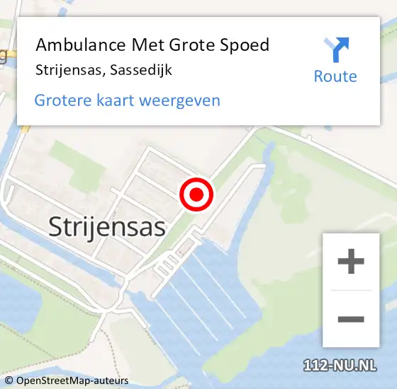 Locatie op kaart van de 112 melding: Ambulance Met Grote Spoed Naar Strijensas, Sassedijk op 20 april 2019 14:08