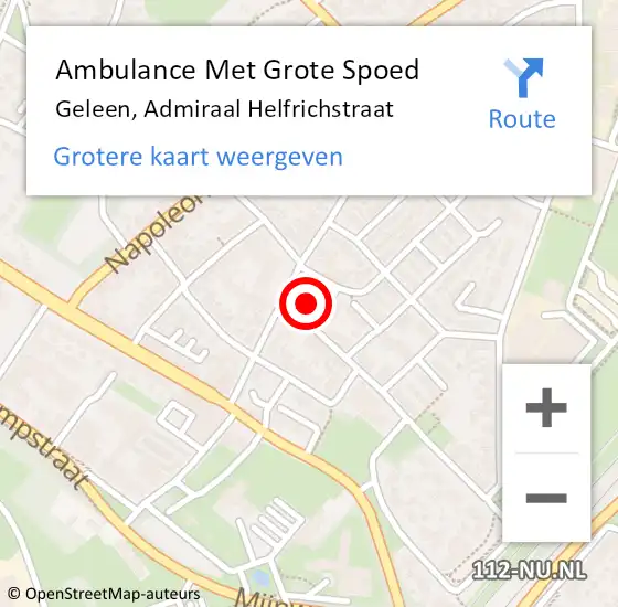 Locatie op kaart van de 112 melding: Ambulance Met Grote Spoed Naar Geleen, Admiraal Helfrichstraat op 29 maart 2014 23:07