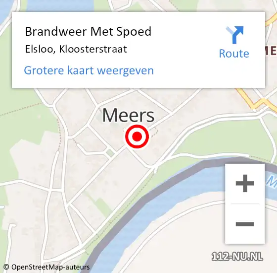 Locatie op kaart van de 112 melding: Brandweer Met Spoed Naar Elsloo, Kloosterstraat op 20 april 2019 15:11