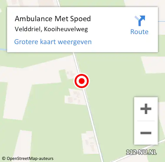 Locatie op kaart van de 112 melding: Ambulance Met Spoed Naar Velddriel, Kooiheuvelweg op 20 april 2019 16:12