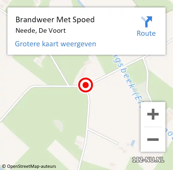 Locatie op kaart van de 112 melding: Brandweer Met Spoed Naar Neede, De Voort op 20 april 2019 16:25