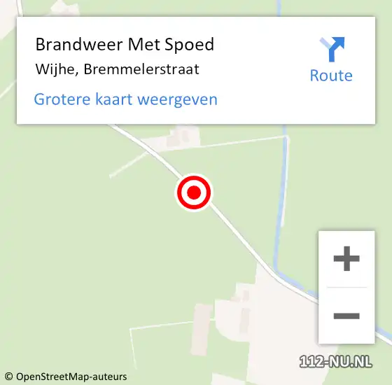 Locatie op kaart van de 112 melding: Brandweer Met Spoed Naar Wijhe, Bremmelerstraat op 20 april 2019 17:08