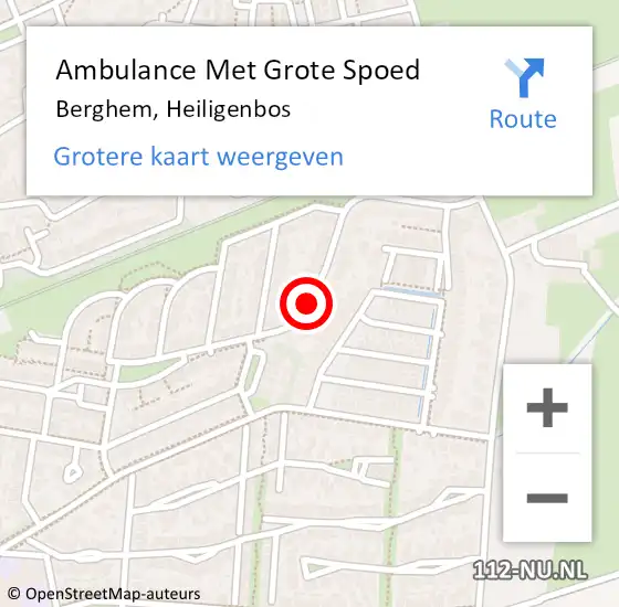 Locatie op kaart van de 112 melding: Ambulance Met Grote Spoed Naar Berghem, Heiligenbos op 20 april 2019 17:23