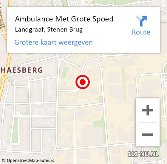 Locatie op kaart van de 112 melding: Ambulance Met Grote Spoed Naar Landgraaf, Stenen Brug op 27 september 2013 02:22