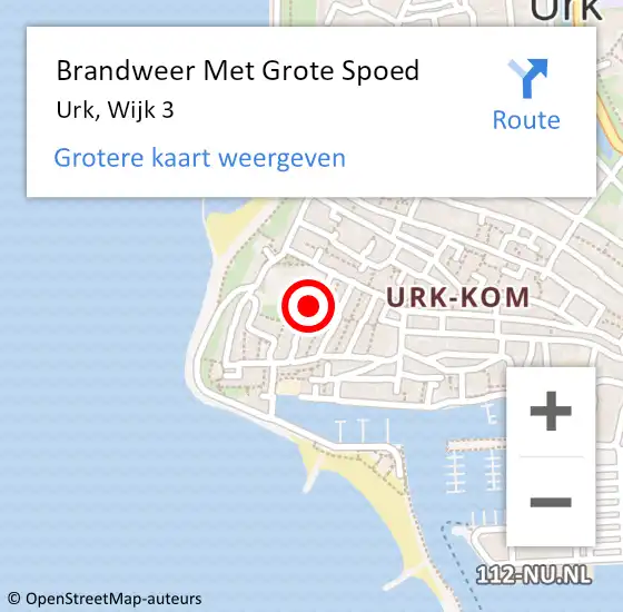 Locatie op kaart van de 112 melding: Brandweer Met Grote Spoed Naar Urk, Wijk 3 op 20 april 2019 18:44