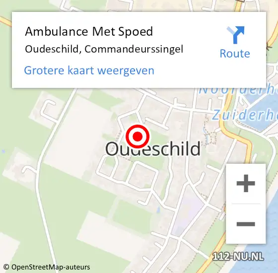 Locatie op kaart van de 112 melding: Ambulance Met Spoed Naar Oudeschild, Commandeurssingel op 20 april 2019 19:45
