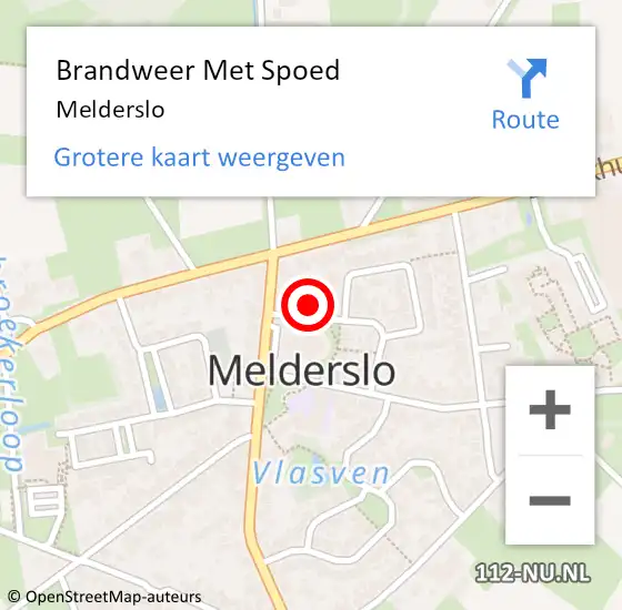 Locatie op kaart van de 112 melding: Brandweer Met Spoed Naar Melderslo op 20 april 2019 20:18