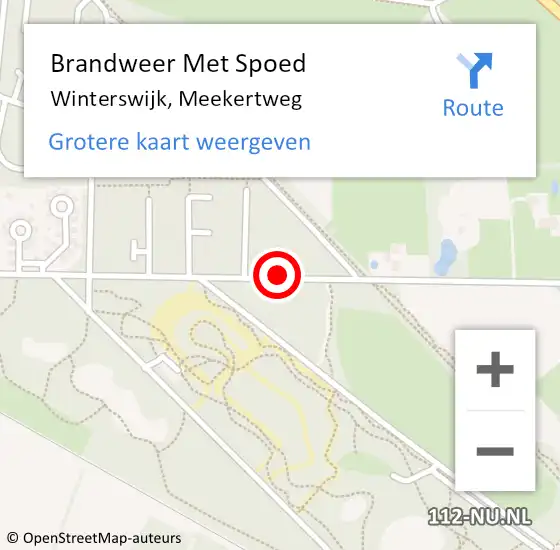 Locatie op kaart van de 112 melding: Brandweer Met Spoed Naar Winterswijk, Meekertweg op 20 april 2019 20:31