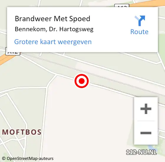 Locatie op kaart van de 112 melding: Brandweer Met Spoed Naar Bennekom, Dr. Hartogsweg op 20 april 2019 20:32