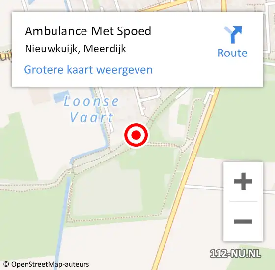 Locatie op kaart van de 112 melding: Ambulance Met Spoed Naar Nieuwkuijk, Meerdijk op 20 april 2019 20:51