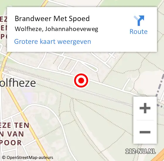 Locatie op kaart van de 112 melding: Brandweer Met Spoed Naar Wolfheze, Johannahoeveweg op 20 april 2019 20:51