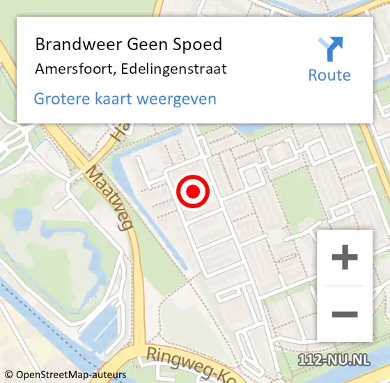 Locatie op kaart van de 112 melding: Brandweer Geen Spoed Naar Amersfoort, Edelingenstraat op 20 april 2019 21:00