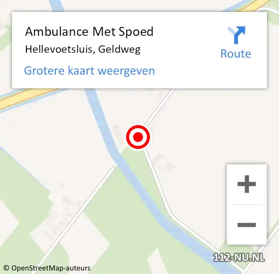 Locatie op kaart van de 112 melding: Ambulance Met Spoed Naar Hellevoetsluis, Geldweg op 20 april 2019 21:20