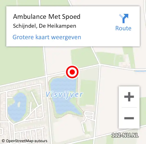 Locatie op kaart van de 112 melding: Ambulance Met Spoed Naar Schijndel, De Heikampen op 20 april 2019 21:44