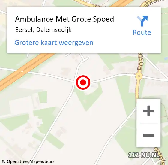 Locatie op kaart van de 112 melding: Ambulance Met Grote Spoed Naar Eersel, Dalemsedijk op 21 april 2019 02:27