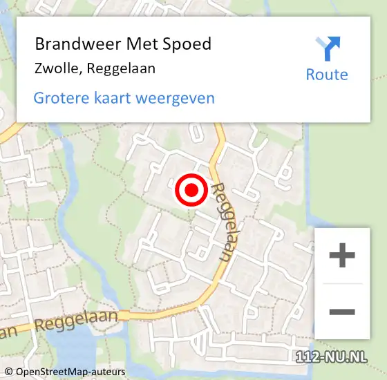 Locatie op kaart van de 112 melding: Brandweer Met Spoed Naar Zwolle, Reggelaan op 21 april 2019 02:35