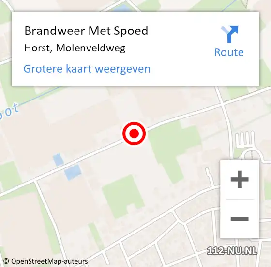 Locatie op kaart van de 112 melding: Brandweer Met Spoed Naar Horst, Molenveldweg op 21 april 2019 03:20