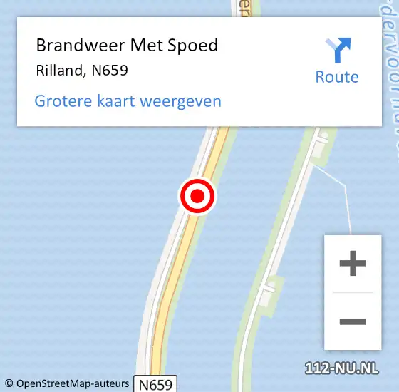 Locatie op kaart van de 112 melding: Brandweer Met Spoed Naar Rilland, N659 op 21 april 2019 04:06