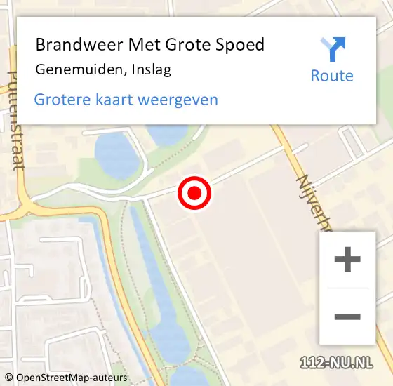 Locatie op kaart van de 112 melding: Brandweer Met Grote Spoed Naar Genemuiden, Inslag op 21 april 2019 05:11