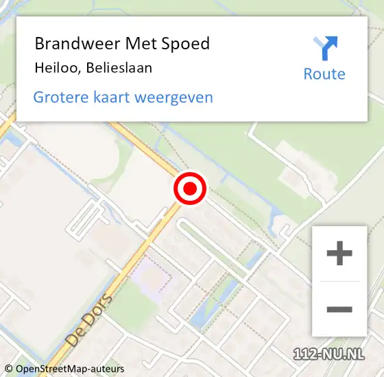 Locatie op kaart van de 112 melding: Brandweer Met Spoed Naar Heiloo, Belieslaan op 21 april 2019 06:43