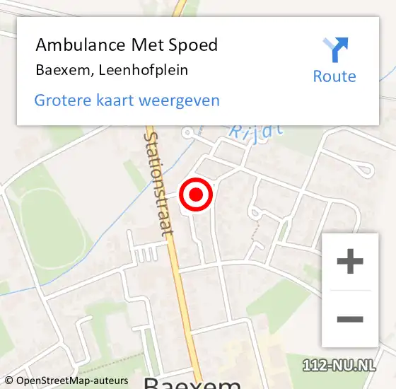 Locatie op kaart van de 112 melding: Ambulance Met Spoed Naar Baexem, Leenhofplein op 21 april 2019 08:21