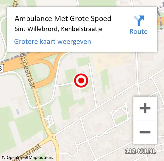 Locatie op kaart van de 112 melding: Ambulance Met Grote Spoed Naar Sint Willebrord, Kenbelstraatje op 21 april 2019 08:29