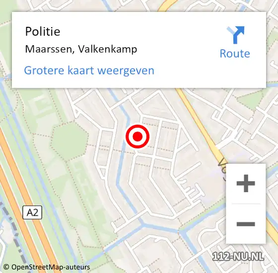 Locatie op kaart van de 112 melding: Politie Maarssen, Valkenkamp op 21 april 2019 10:46