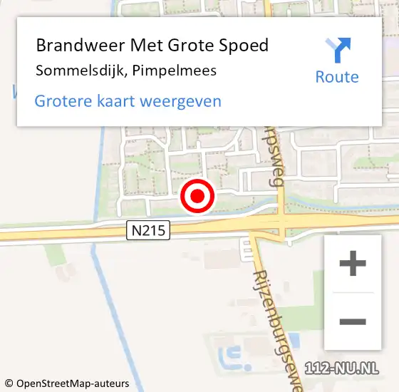 Locatie op kaart van de 112 melding: Brandweer Met Grote Spoed Naar Sommelsdijk, Pimpelmees op 21 april 2019 11:05