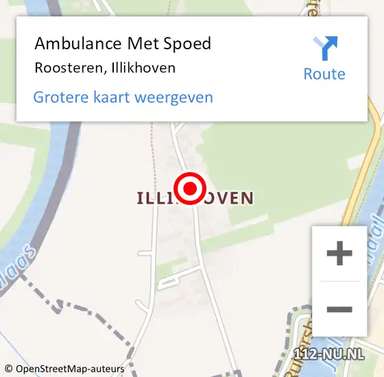 Locatie op kaart van de 112 melding: Ambulance Met Spoed Naar Roosteren, Illikhoven op 21 april 2019 11:54