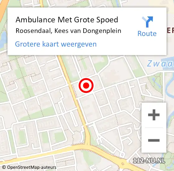 Locatie op kaart van de 112 melding: Ambulance Met Grote Spoed Naar Roosendaal, Kees van Dongenplein op 21 april 2019 15:28